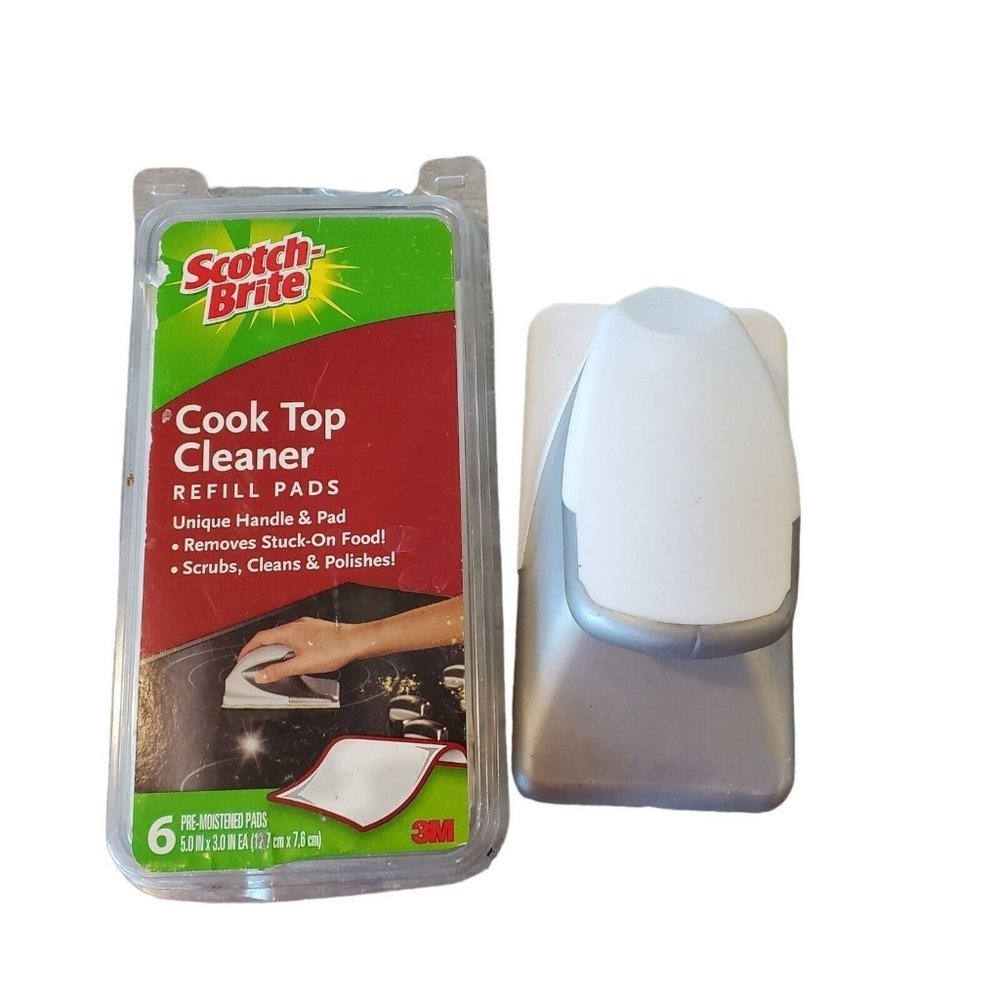 Scotch‎ Brite Glass Cook Top Cleaner Starter Kit 5 Pads Used Dried Model 950-CT
